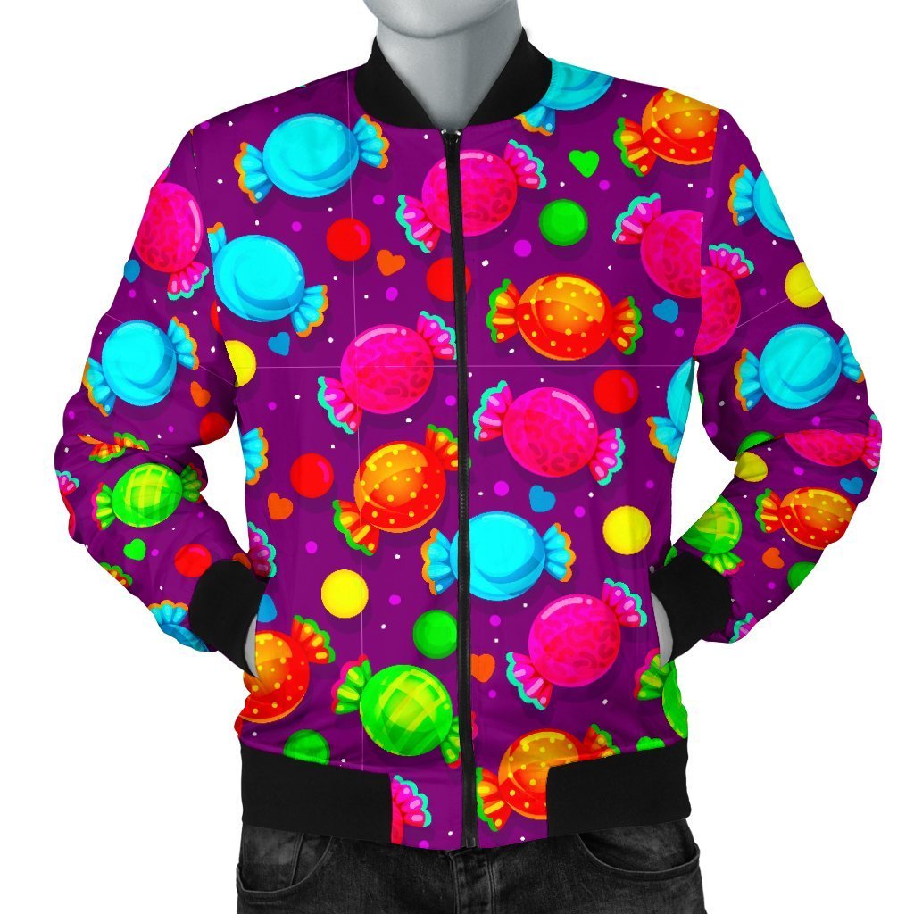 Toffee Candy Pattern Print Men Casual Bomber Jacket 3D All Over Print