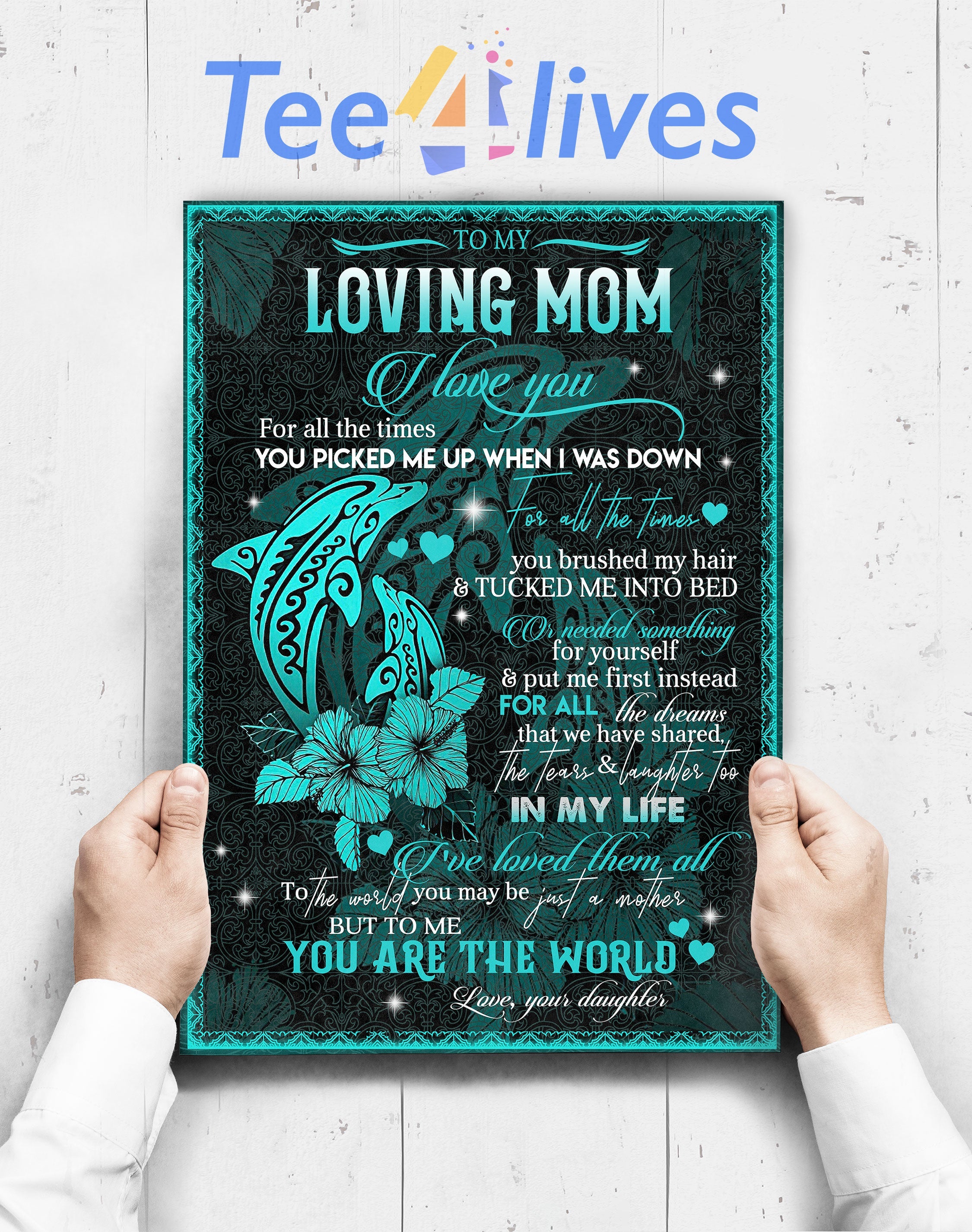 Custom Poster Prints Wall Art Dolphin To My Loving Mom Poster – Gift For Mom