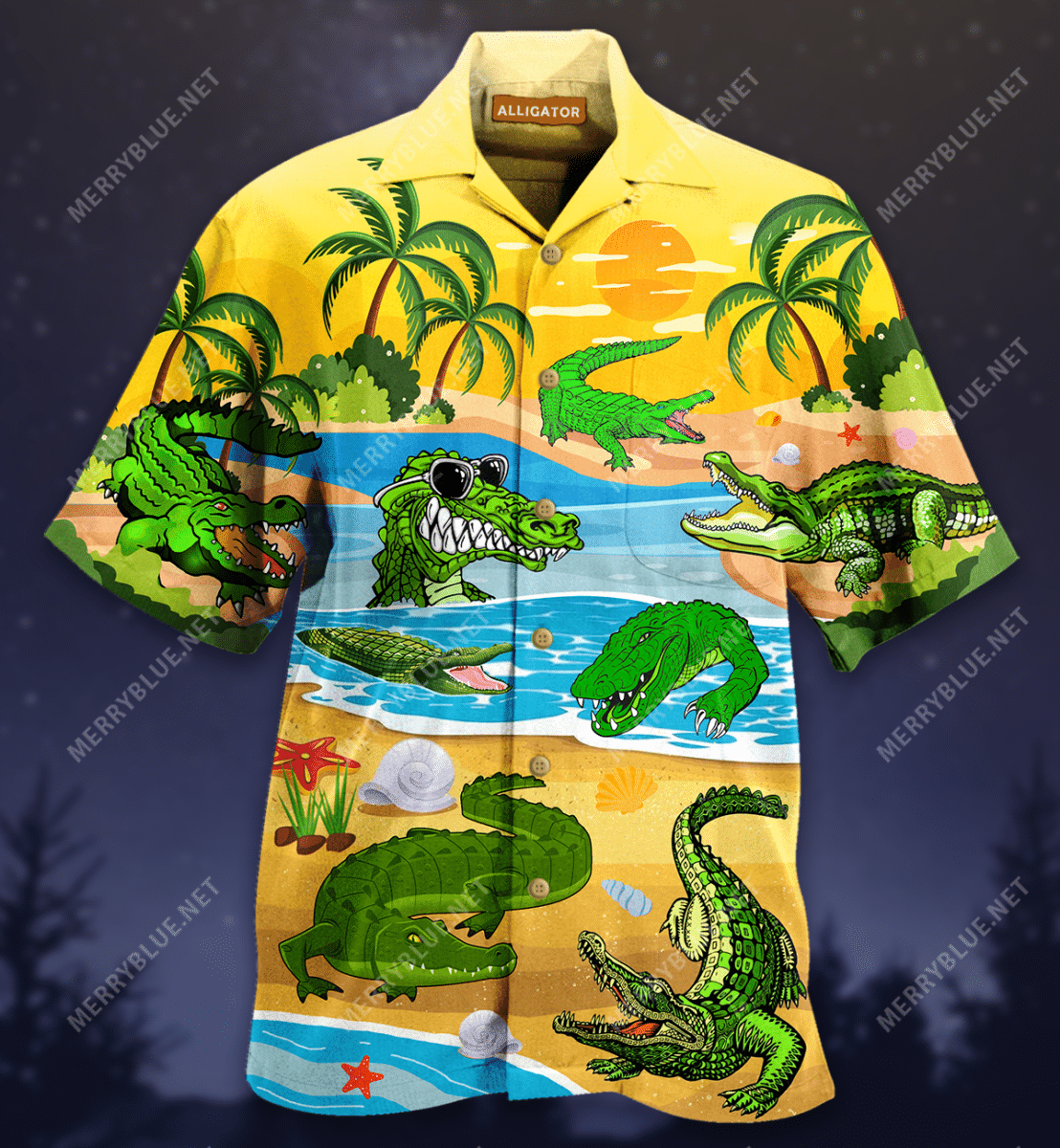 Alligator On The Beach Hawaiian Shirt