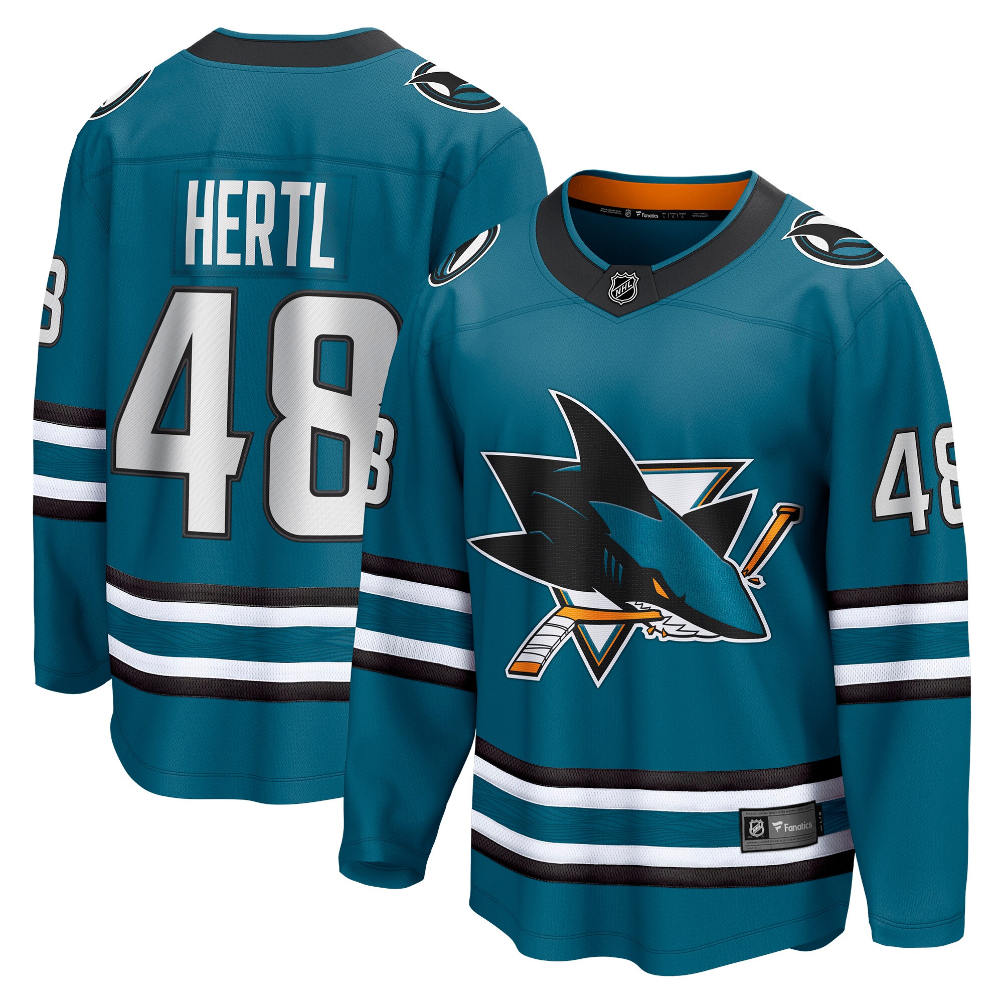 Men's San Jose Sharks Tomas Hertl Teal Home Breakaway Player Jersey