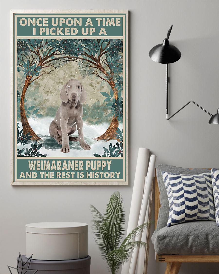 Weimaraner Puppy Once Upon A Time Portrait Poster & Canvas Gift For Dog Lover Friend Family Birthday Home Decor Wall Art Visual Art