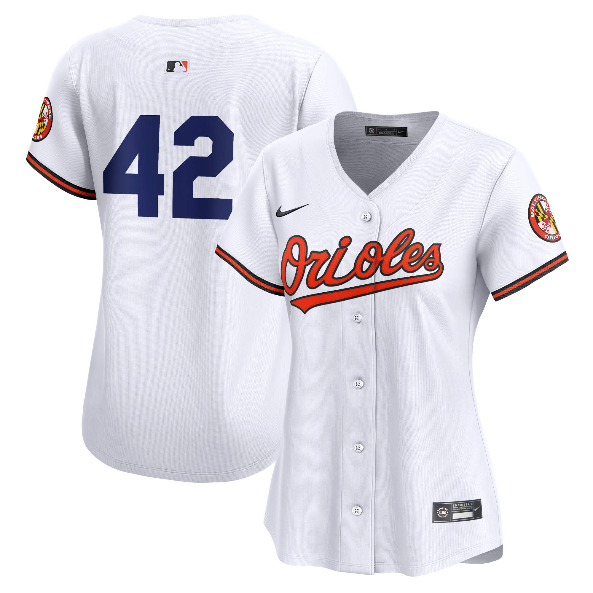 Baltimore Orioles Women's 2024 Jackie Robinson Day Home Limited Jersey  White