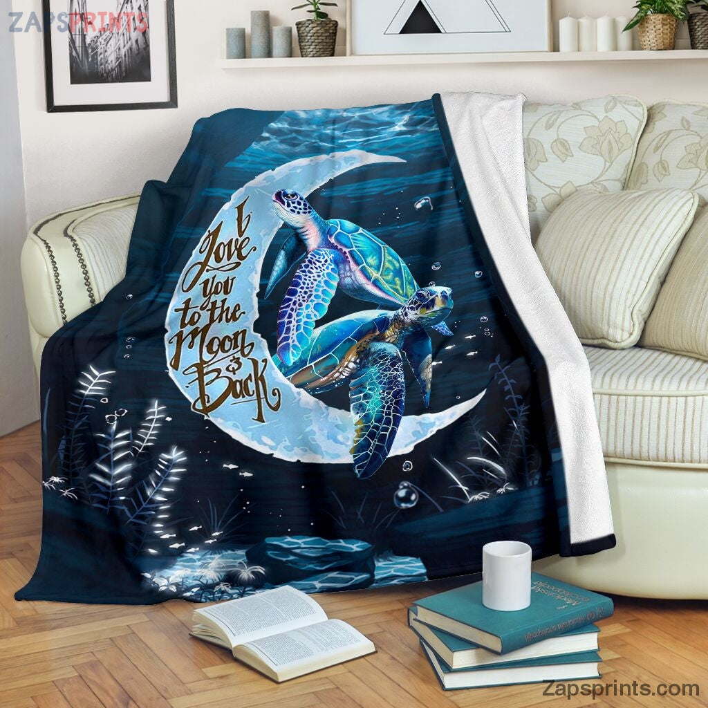 Turtle To The Moon Back With Sea Blanket – Cool Gift Ideas