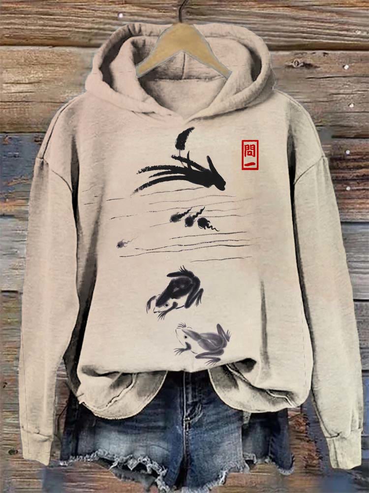 Frog Ink Painting Print Hoodie