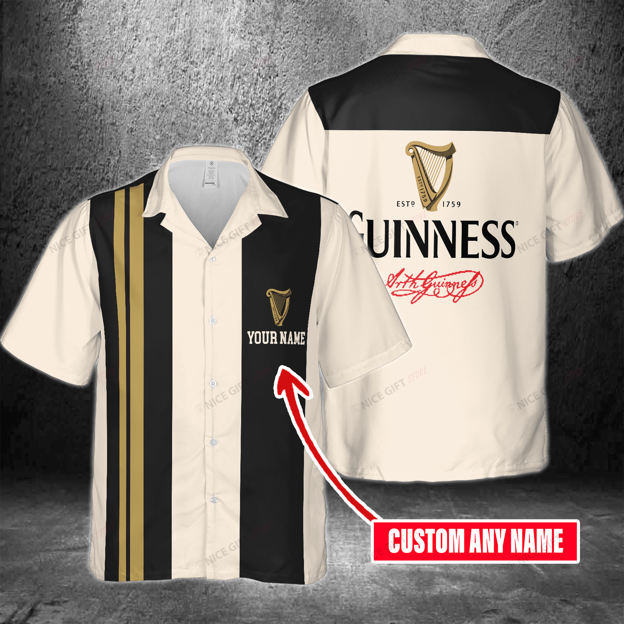 Guinness Custom Name Hawaiian Shirt 3Hs-P4K9