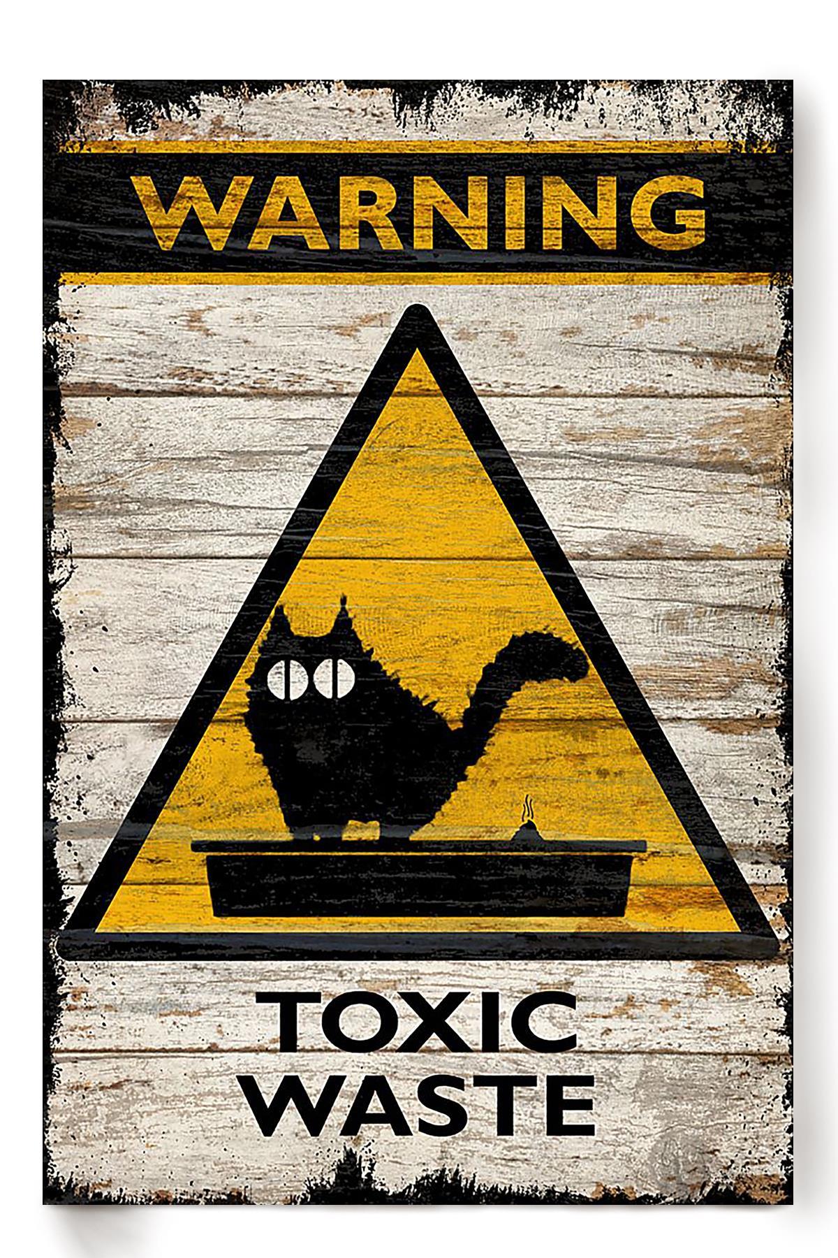 Cat Toxic Waste Animal Wall Art Gift For Cat Lover International Cat Day Kitten Foster Poster