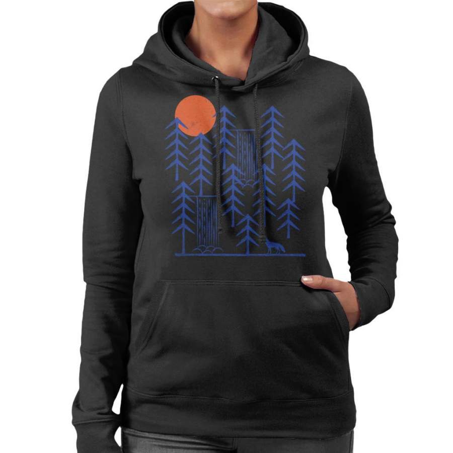 Wild Forest Fox Women’s Hooded Sweatshirt