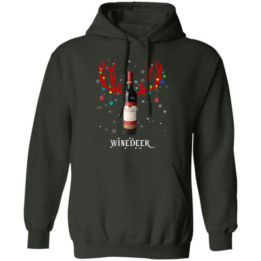 Winedeer Reindeer Great Wall Wine Hoodie Christmas Wine Hoodie Cool Xmas Gift HA11