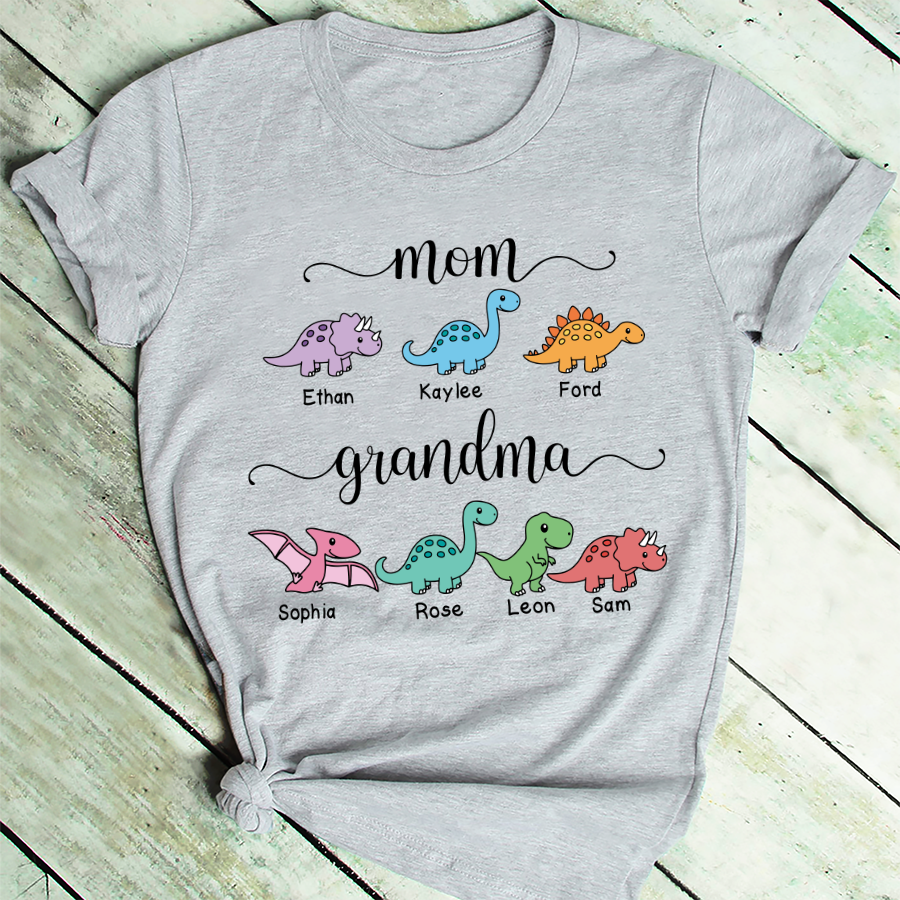 Mom Grandma Saurus Personalized Shirt T-Shirt