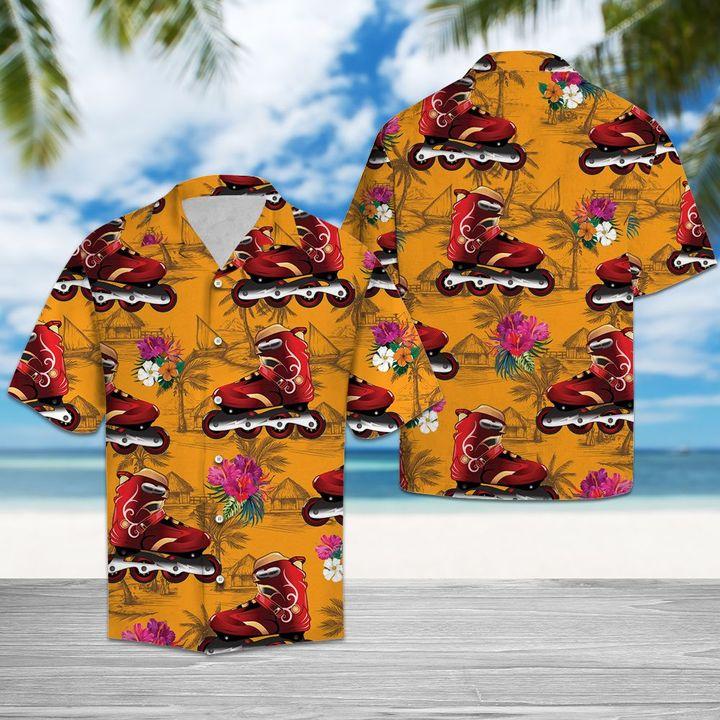 Inline Skating Tropical Flowers Hawaii Shirt For Men Women Adult Ha104990