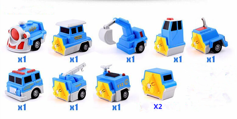 10PCS Construction Engineering Excavator Magnetic Building Blocks DIY Magic Train Truck Vehicle educational Toys For Children alx