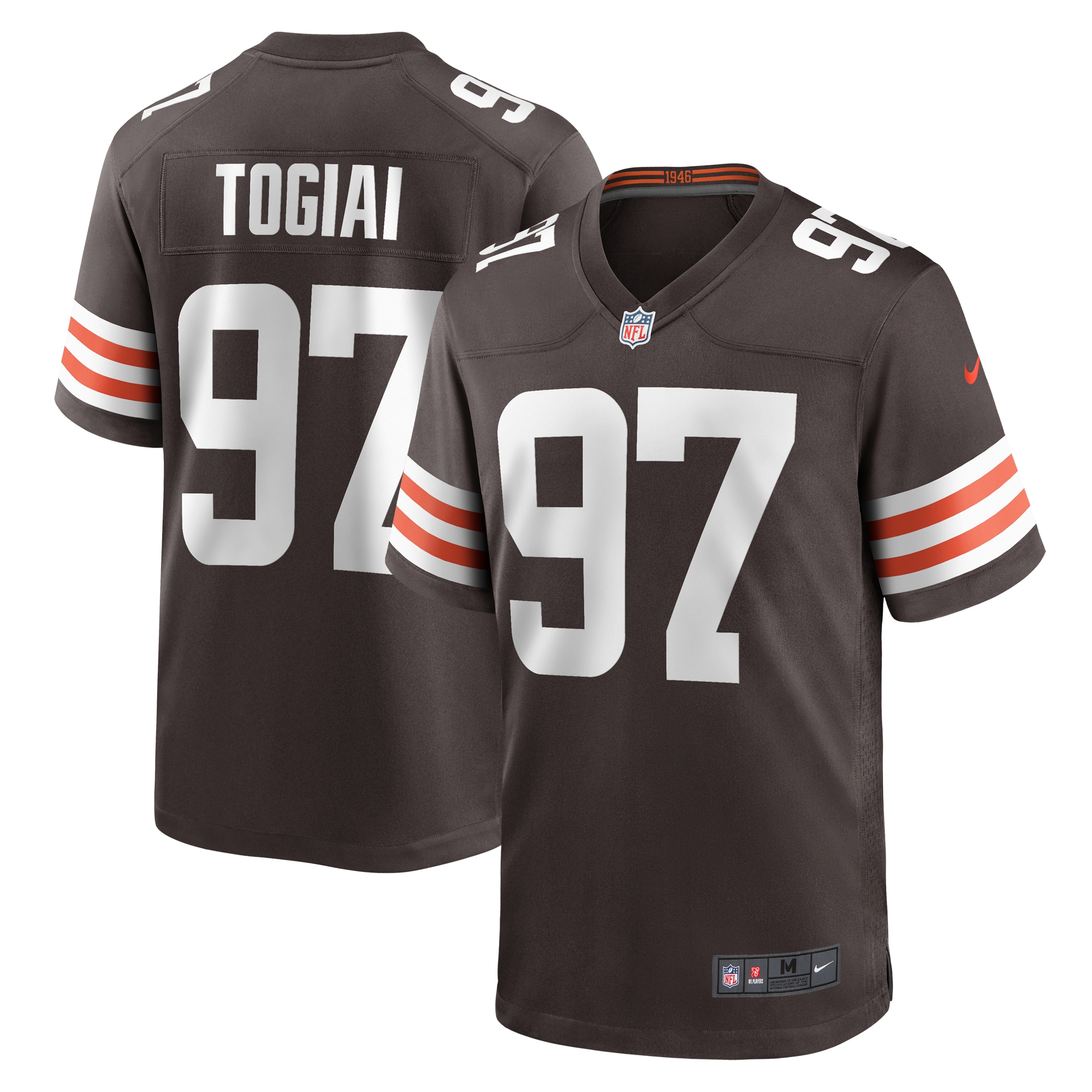 Tommy Togiai Cleveland Browns Game Jersey – Brown