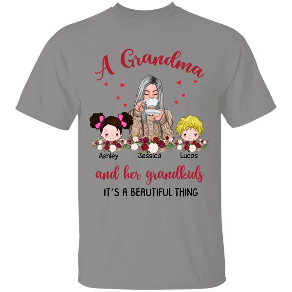 A Grandma And Her Grandkids, It’S A Beautiful Thing Personalized T-Shirt, Best Gift For Grandma