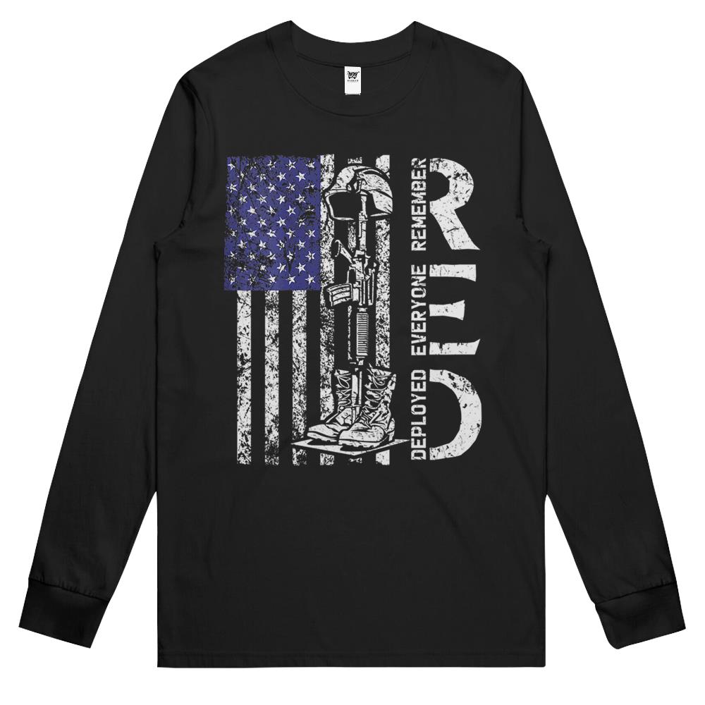 Womens Red Friday Remember Everyone Deployed Retro Us Army Military Long Sleeve T Shirts