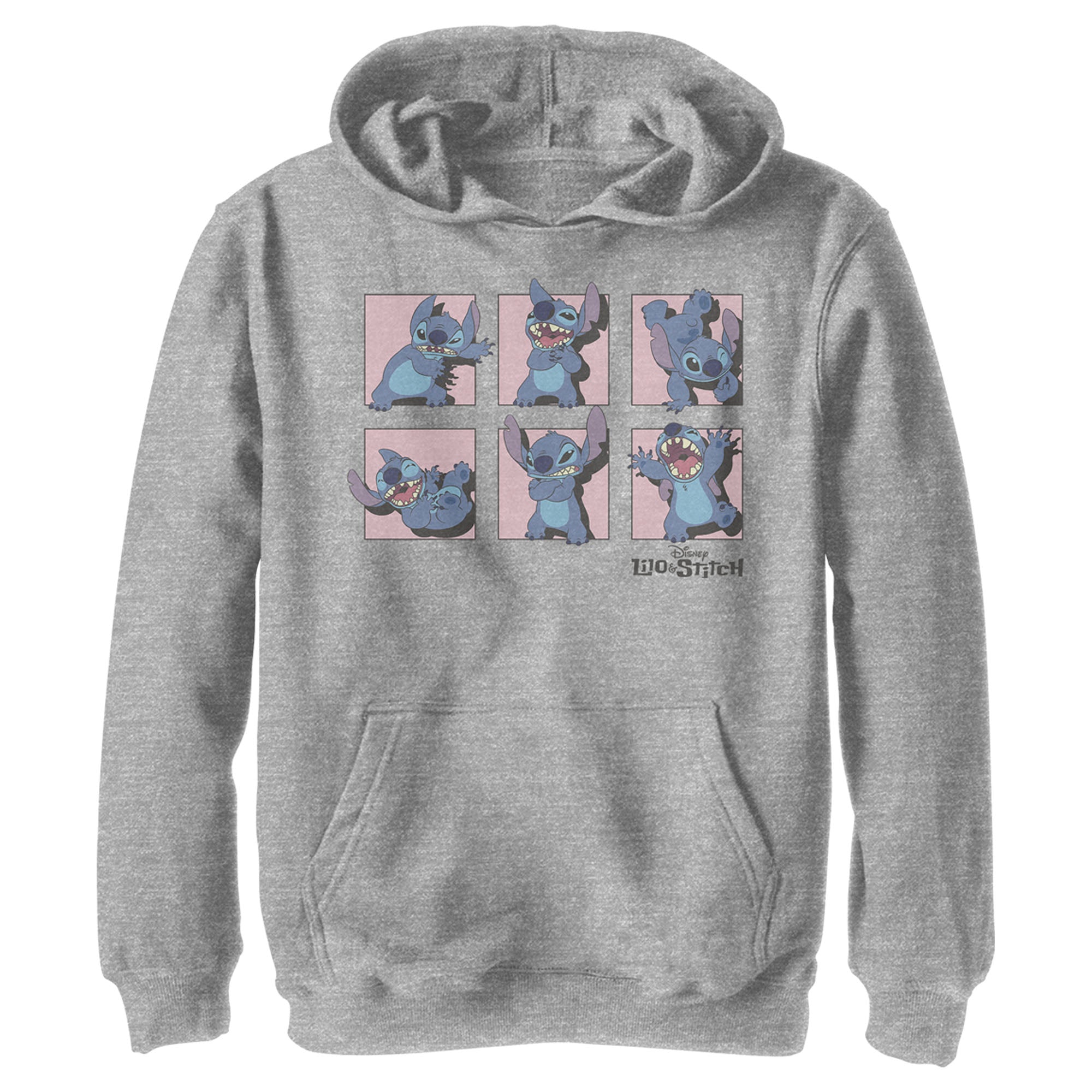 Boy’S Lilo & Stitch Poses In Pink Panels Pull Over Hoodie