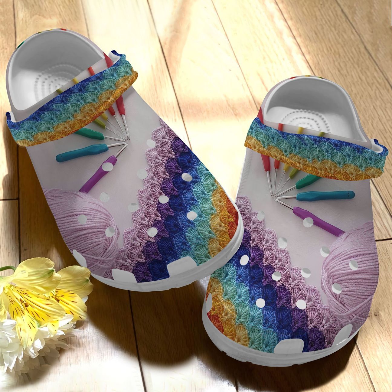 Crochet Personalize Clog, Custom Name, Text, Fashion Style For Women, Men, Kid, Print 3D Whitesole Crochet Pattern