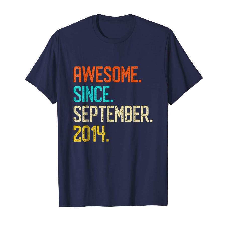 Awesome since September 2014 Shirt Vintage 4th Birthday Tee