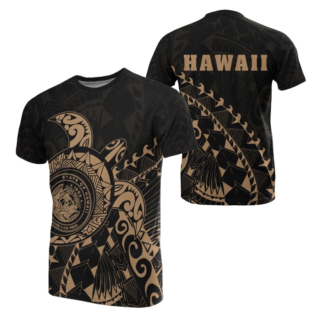 Hawaiian Coat Of Arms Gold Turtle Style Ah Ha73948