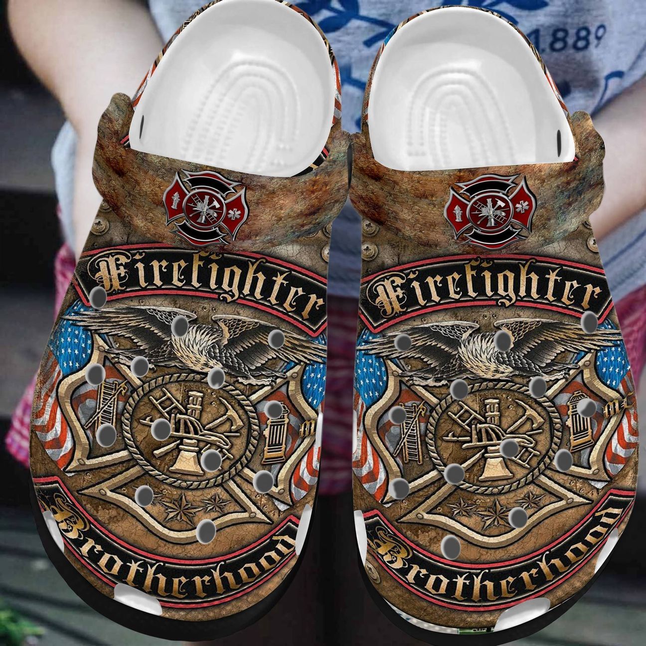 Firefighter Personalized Clog, Custom Name, Text, Color, Number Fashion Style For Women, Men, Kid, Print 3D Brotherhood