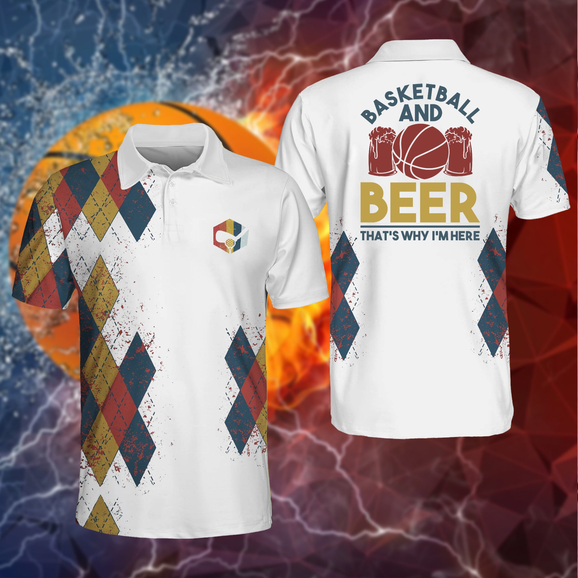 Basketball And Beer Polo Shirt