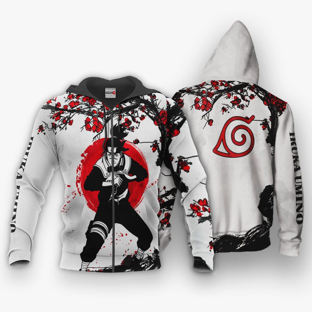 Umino Iruka Hoodie Japan Style Custom Naruto Anime Shirts