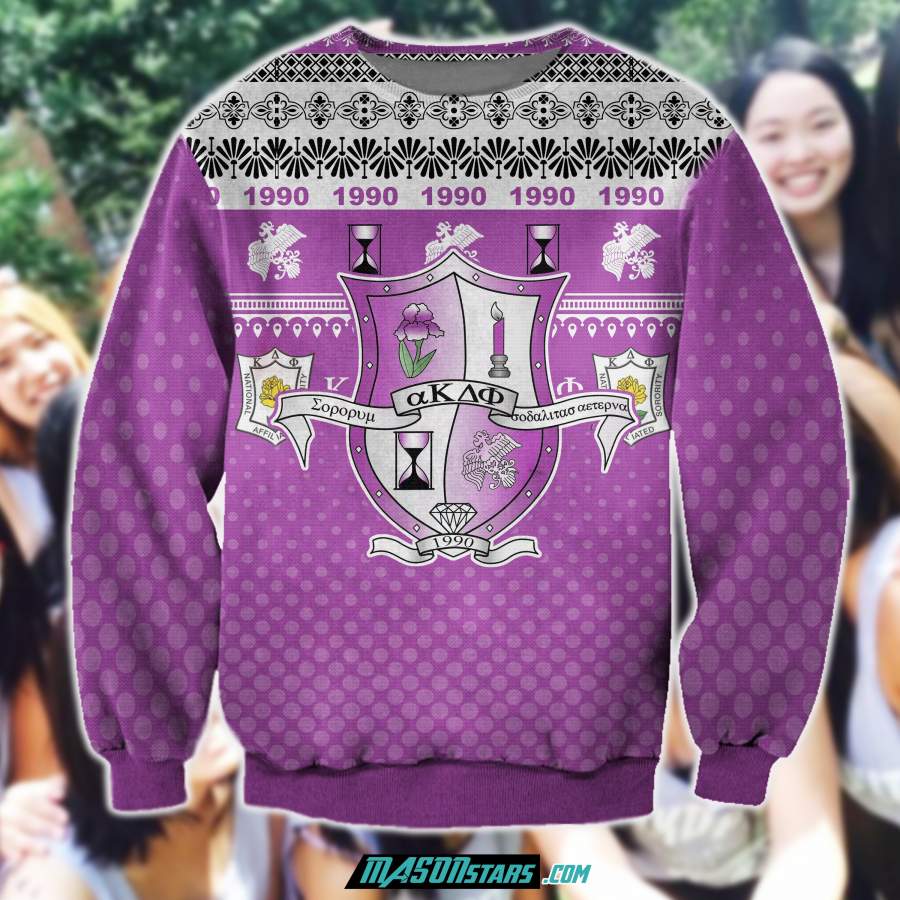 3D ALL OVER PRINT ALPHA KAPPA DELTA PHI UGLY SWEATER