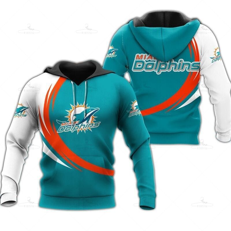 Miami Dolphins Hoodie Curve Graphic Gift For Men