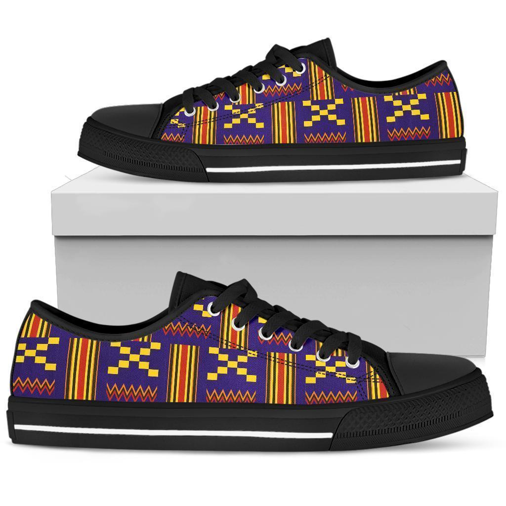 Greek Life Shoes – Blue Akan Kente Low Top