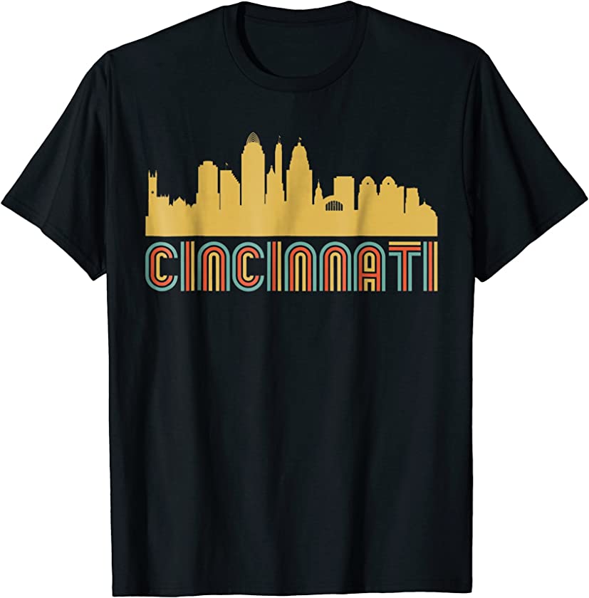 Vintage Retro Cincinnati Ohio Skyline T-Shirt