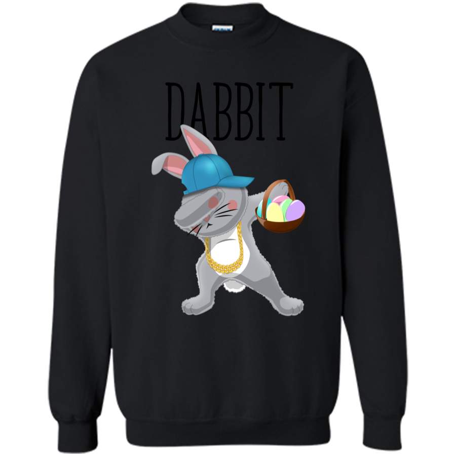 Dabbit Dabbing Easter Bunny Hip Hop Shirt Kids Easter Gift1 Printed Crewneck Pullover Sweatshirt 8 oz