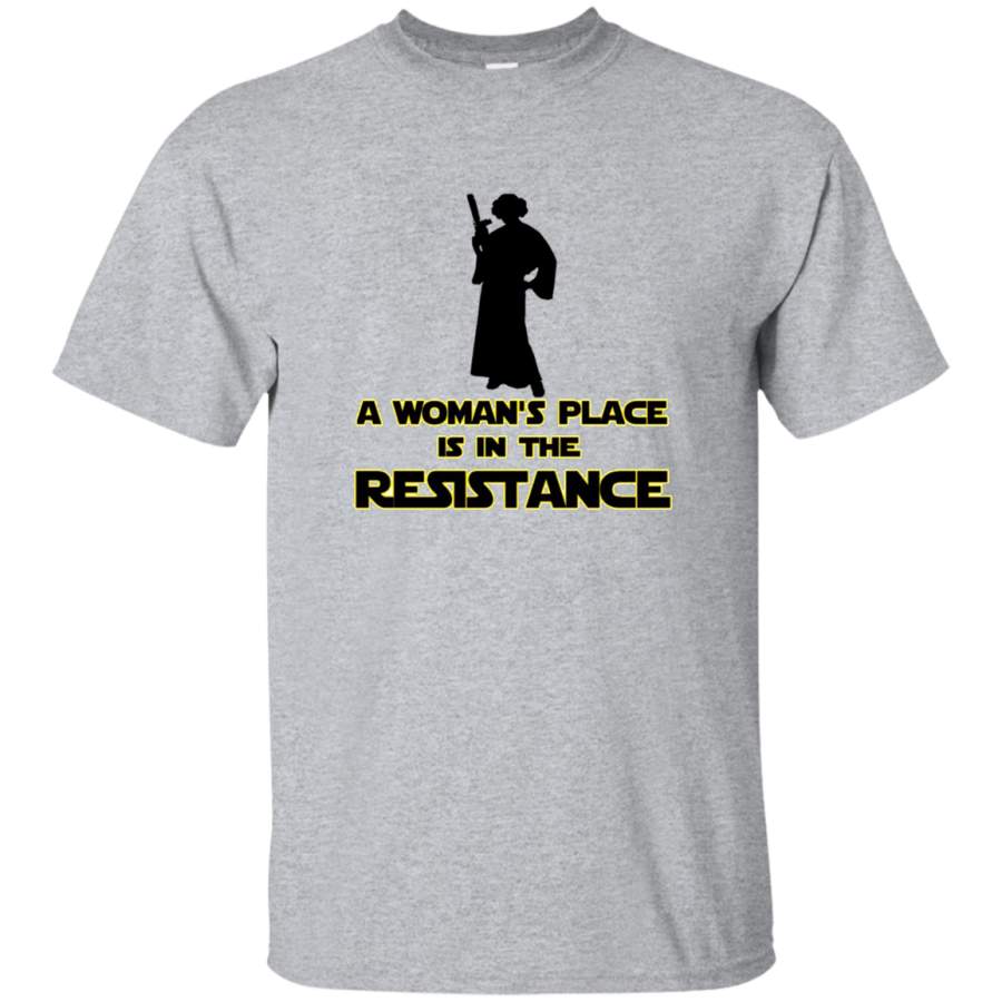 AGR A WOMAN’S PLACE IS IN THE RESISTANCE Mens Cotton T-Shirt