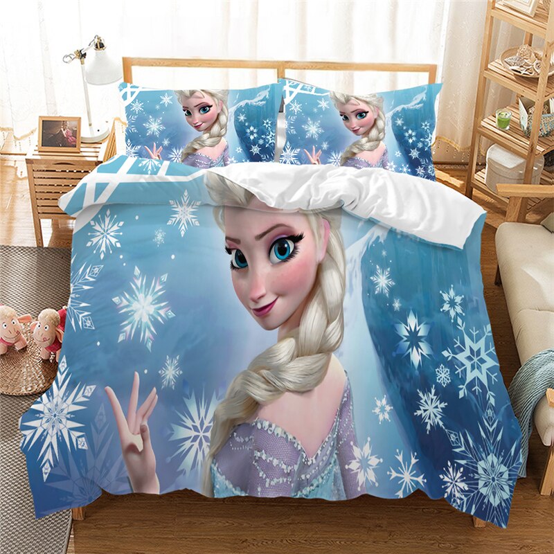 Anna Elsa Bedding Set Queen King Size Frozen Bed Set Children Girl Duvet Cover Pillow Cases Bedding Sets Polyester