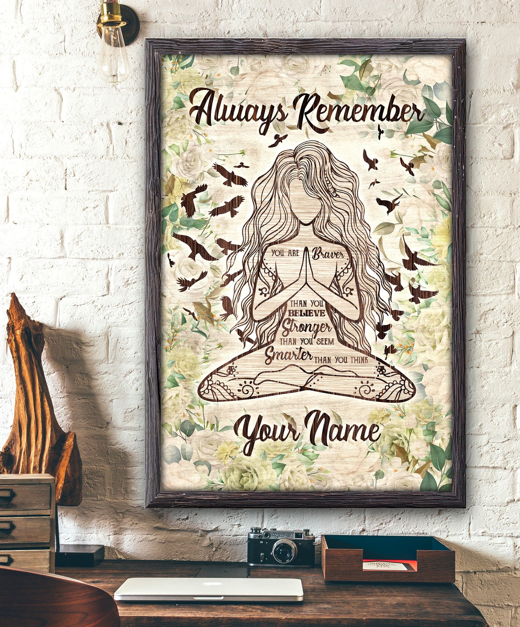 Yoga Always Remember Poster Canvas Gift for Friend Birthday Gift Warm Home Decor Wall Art Visual Art