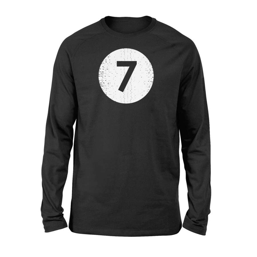 7 Ball Shirt – Vintage Style Pool Shark Billiards Long Sleeve T-Shirt