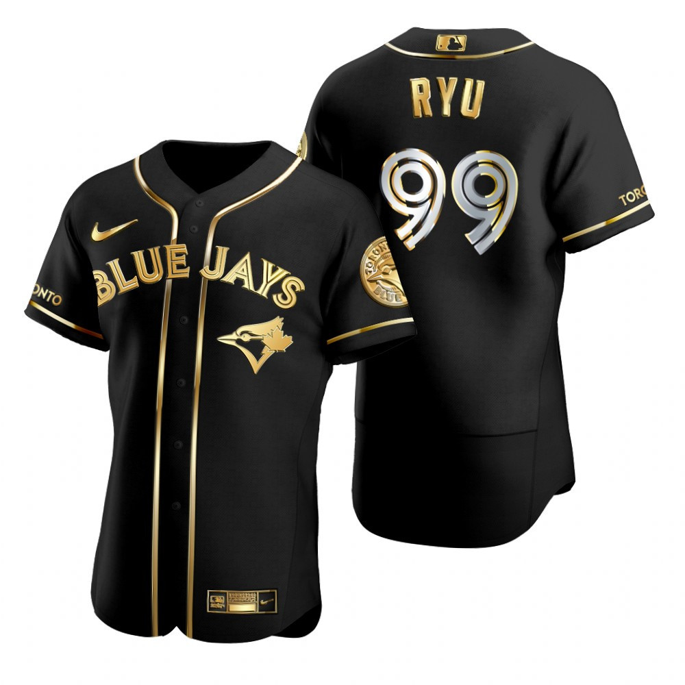 Toronto Blue Jays #99 Martin Maldonado MLB Golden Brandedition Black Jersey Gift For Blue Jays Fans