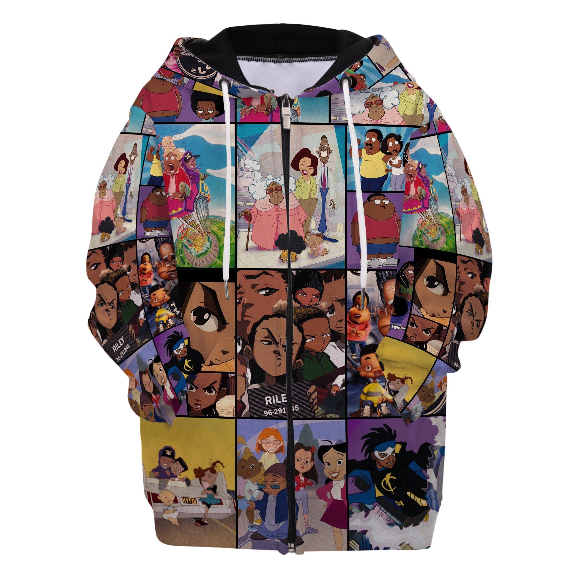 Black Cartoons Kid Zip Hoodie