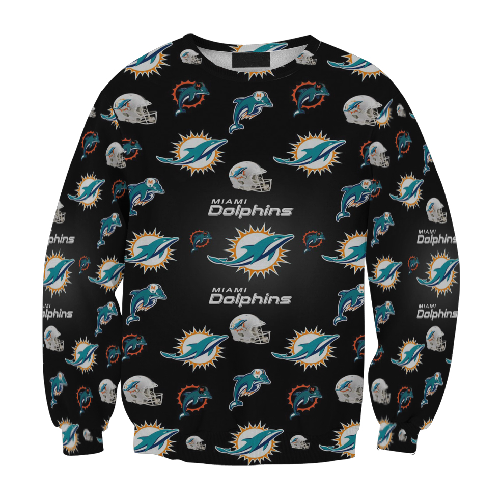 Miami Dolphins Logo Pattern 1 Gift For Fan 3D Full Printing Sweatshirt