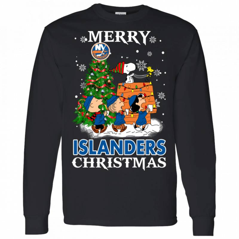 Merry New York Islanders Christmas Snoopy Ugly Sweater Style Shirts