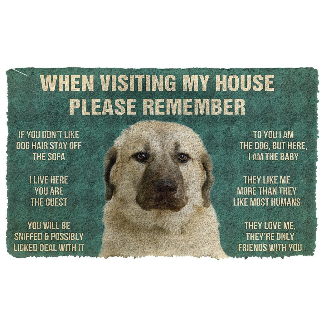 Gearhumans 3D Please Remember Anatolian Shepherd Dogs House Rules Custom Doormat