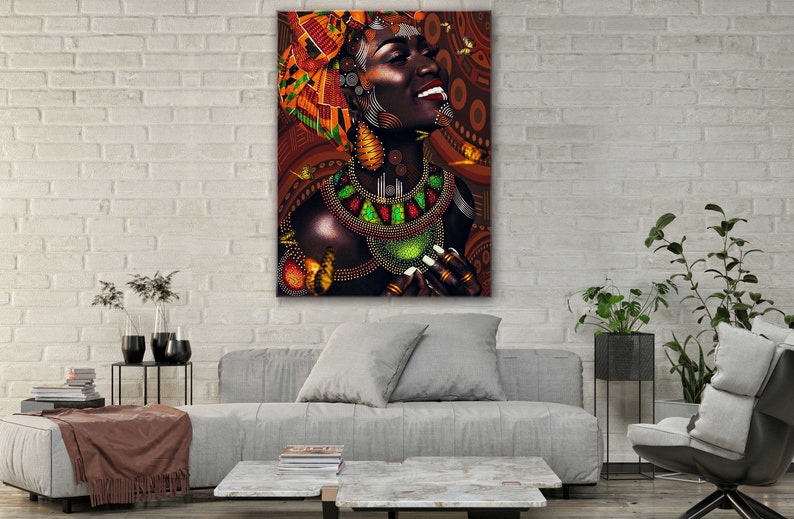 Tmarc Tee Tmarctee African Culture Portrait Canvas Print – Wall Art Poster