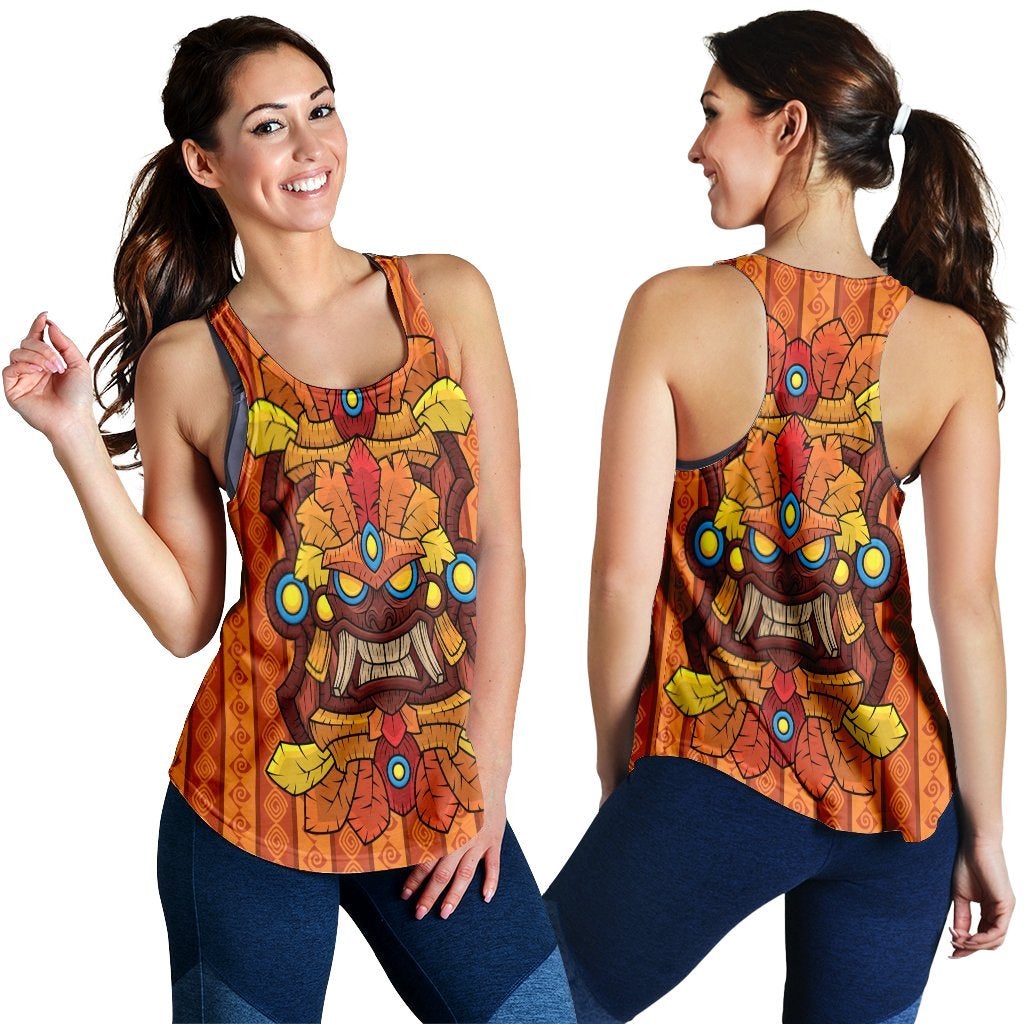 Hawaiian Tiki Pattern Racerback Tank Ah Ha102904