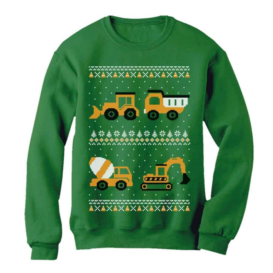 Tractors & Bulldozers Ugly Christmas Sweater Women Sweatshirt