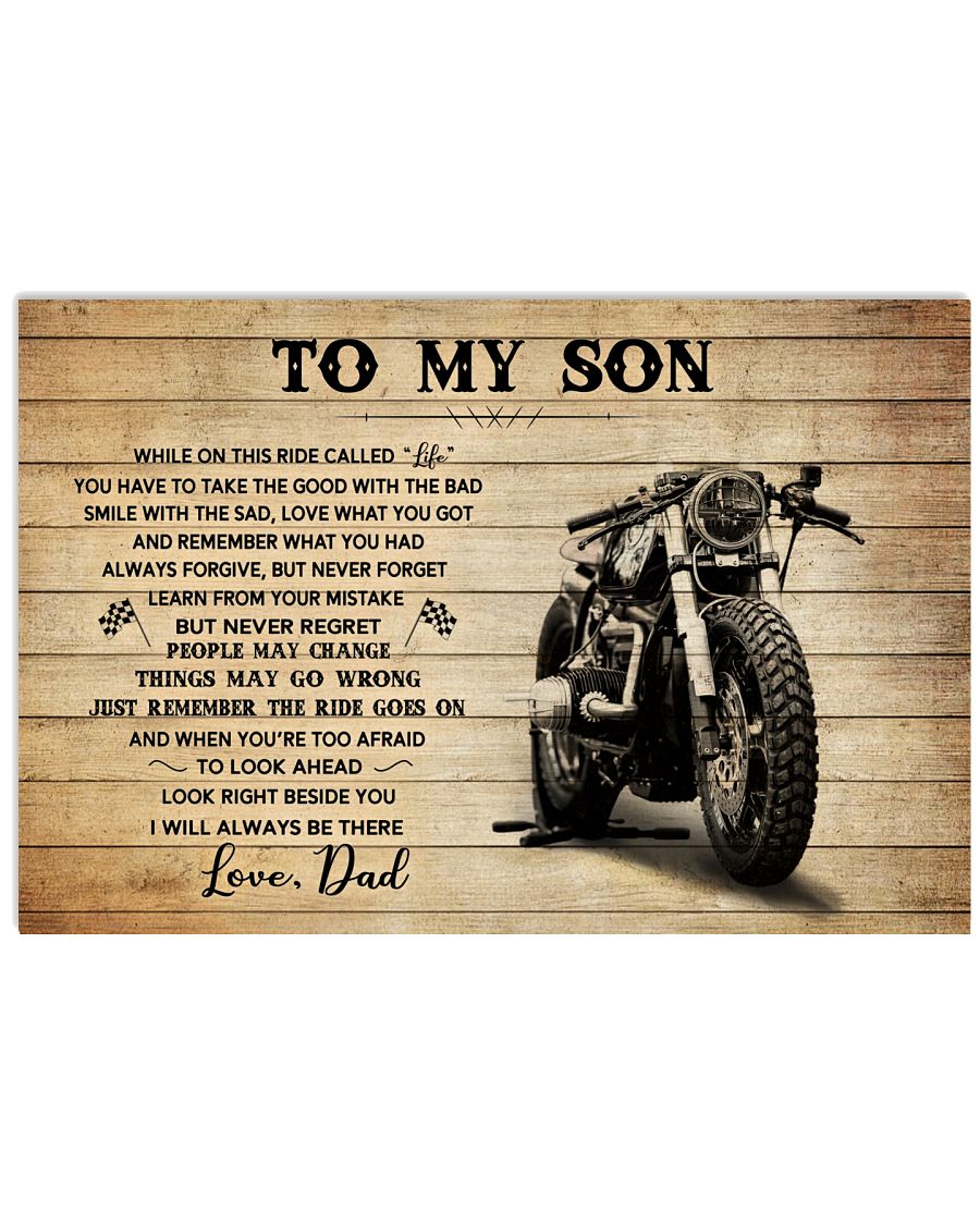 To My Son While On This Ride Called You Have To Take The Good With The Bad – Motorcycles Landscape Canvas & Poster Gift For Son From Dad Family Birthday Gift Home Decor Wall Art Visual Art