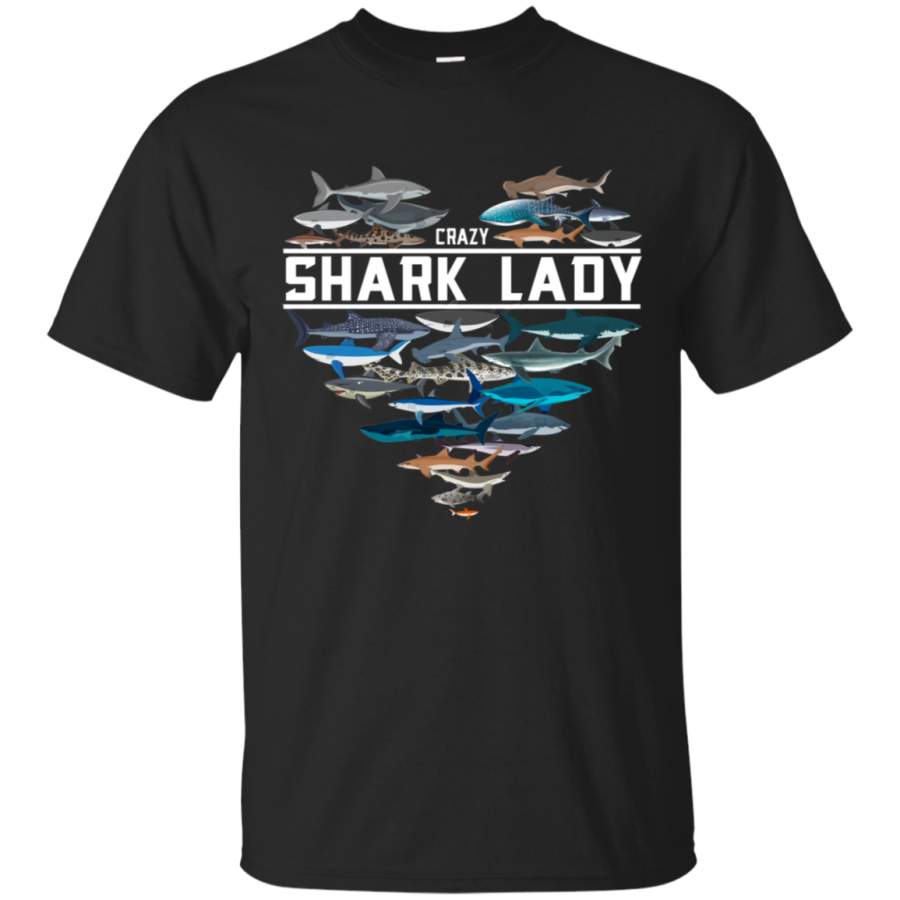 Crazy Shark Lady Shark Lover Gift T-Shirt LT01