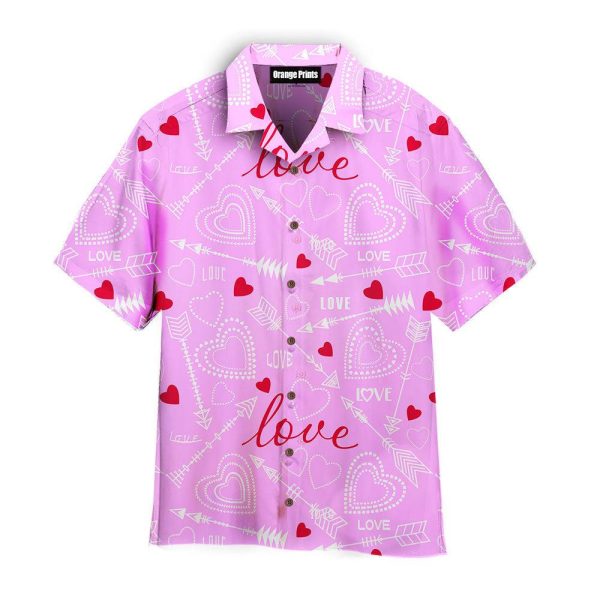 Pink Arrow Hearts Love Pattern Hawaii Shirt For Men Women Ha84368