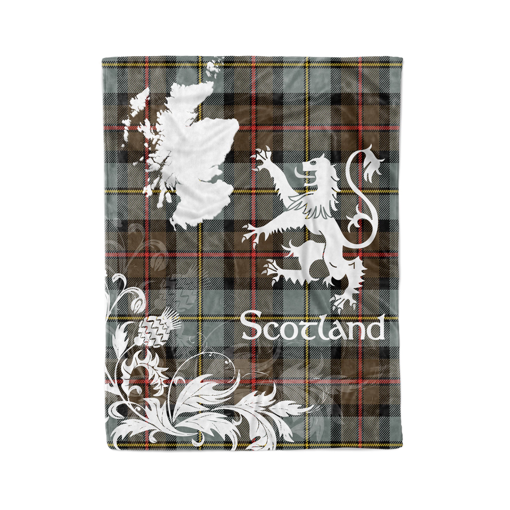 Tartan Plaid Fleece Blanket Tartan Blanket Thistle And Lion Scottish Clan Macleod Of Harris Weathered Plaid Blanket