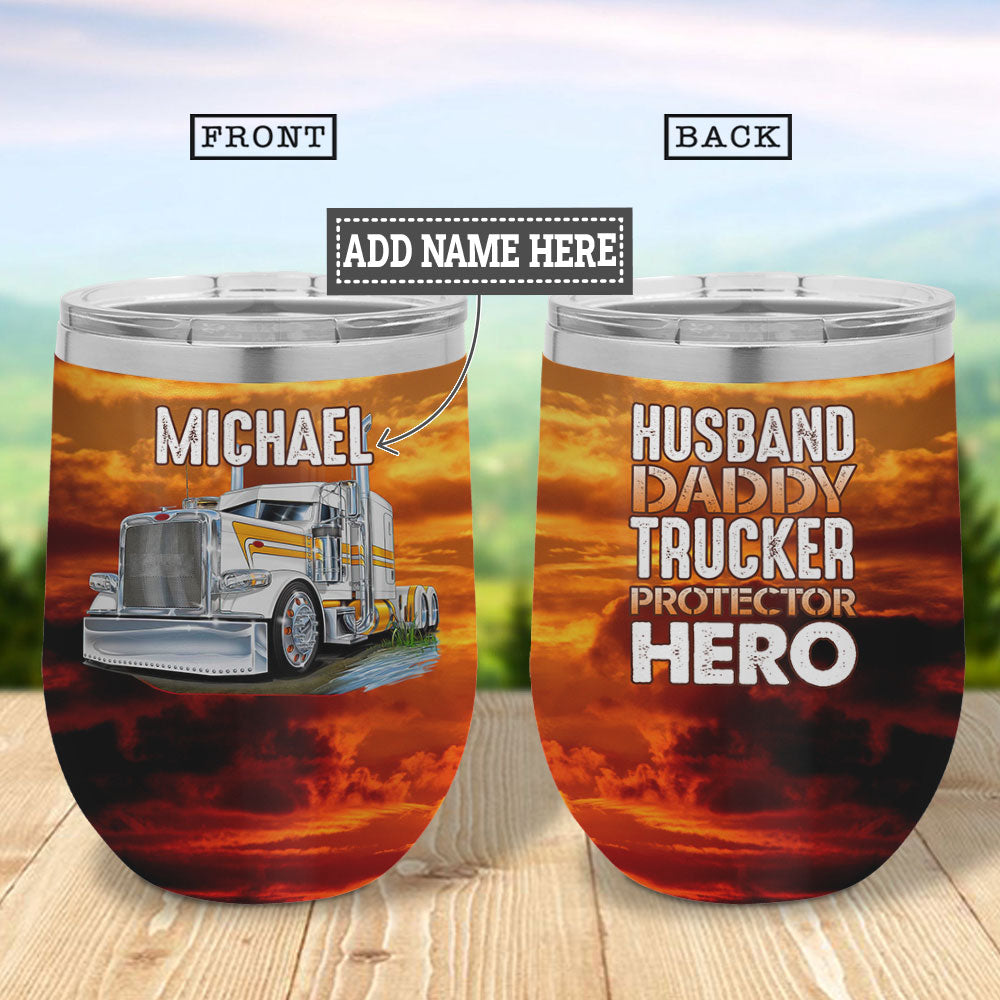 Personalized Truck Couple To My Husband Hlmz0807013Z Wine Tumbler