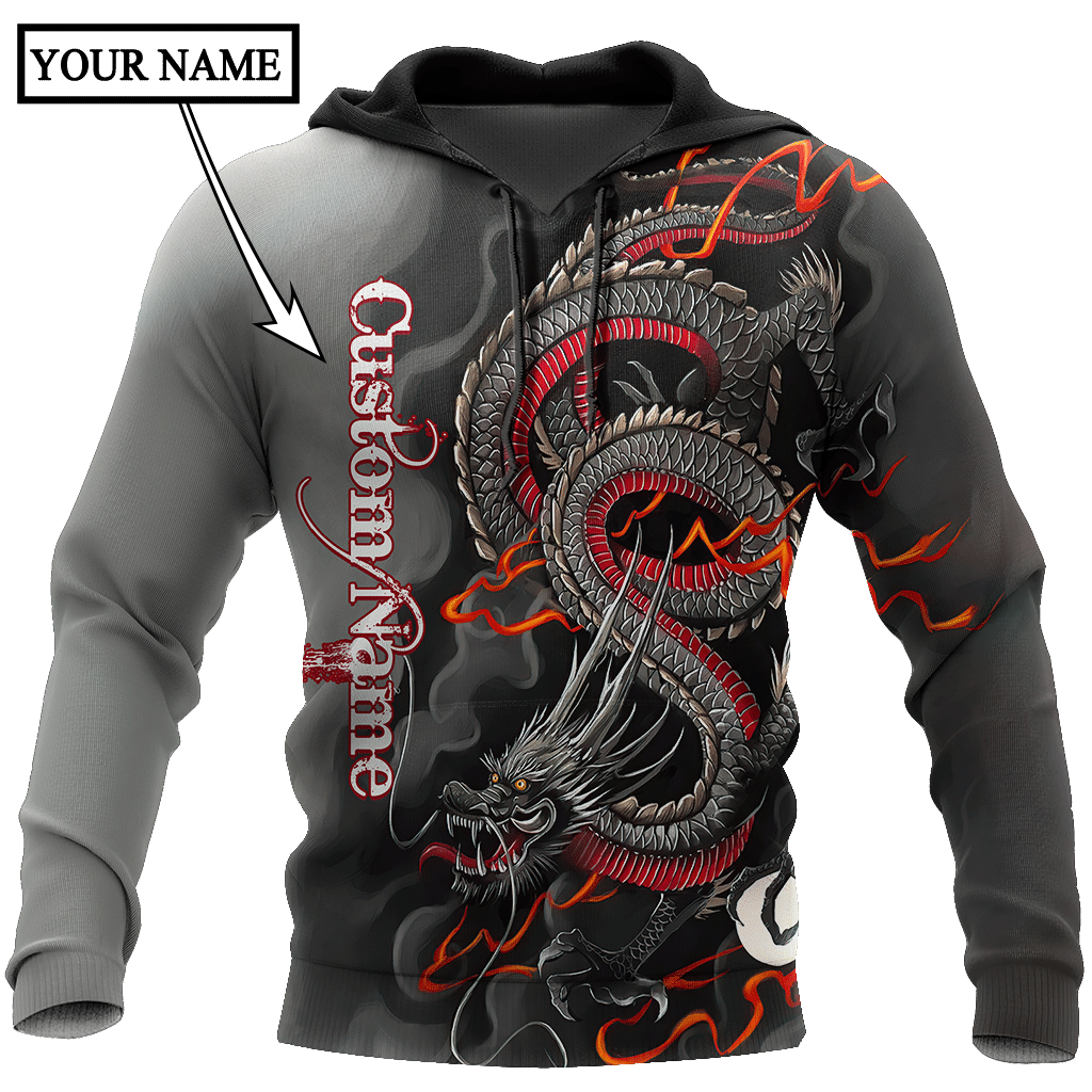 Chinese Dragon 3D Hoodie Shirt For Men And Women Custom Name