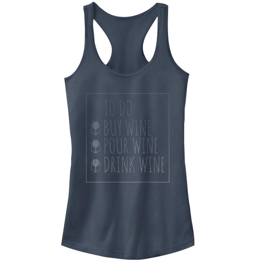 CHIN UP Junior’s Wine To Do List  Racerback Tank