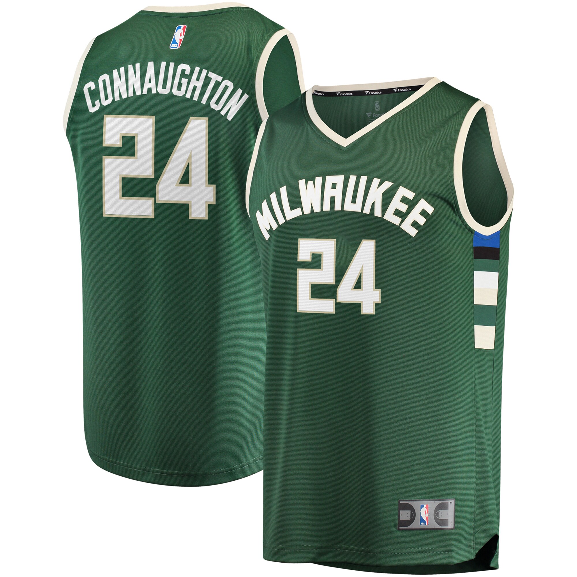 Pat Connaughton Milwaukee Bucks Branded Fast Break Replica Jersey – Icon Edition – Hunter Green